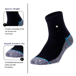 Copper Infused Quarter Socks Improve Foot Health Odor Control with Moisture Wicking Durable Comfortable Fit (5 Pairs)