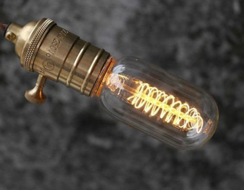 Vintage Edison Bulb - 25 Watt - T45 - Spiral Cage Filament - Dimmable - 8 Pack - 65 Lumen