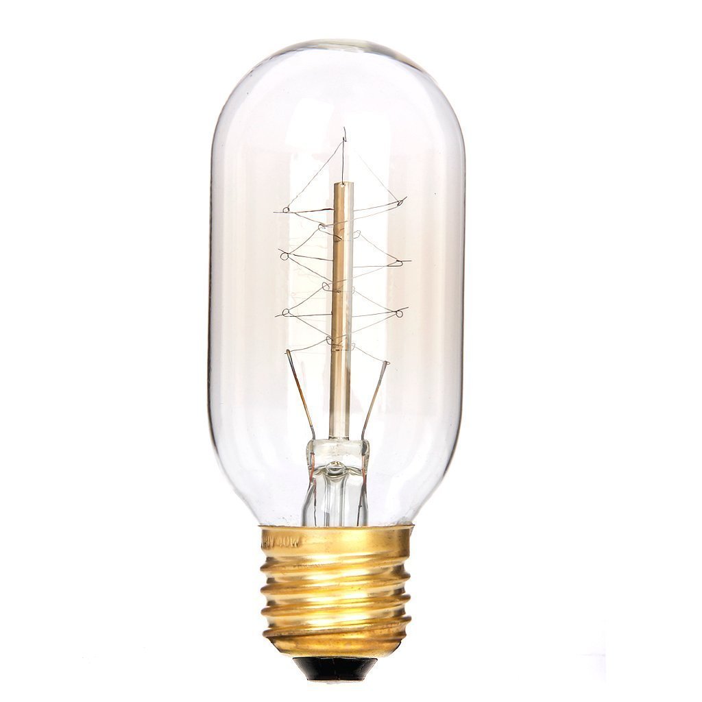 Vintage Edison Bulb - 25 Watt - T45 - Spiral Cage Filament - Dimmable - 8 Pack - 65 Lumen