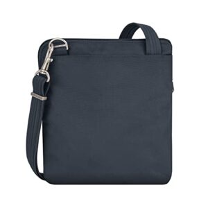 Travelon Anti-Theft Classic Slim Dbl Zip Crossbody Bag, Midnight -360 9 x 10.5 x 1