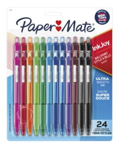 paper mate inkjoy 300rt retractable ballpoint pens, medium point, 10 ink colors, 24 pack (1951398)