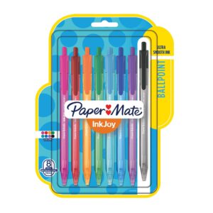 Paper Mate InkJoy 100RT Retractable Ballpoint Pens, Medium Point, Assorted Ink, 8 Pack (1945935)