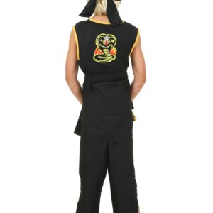 Kids Black Cobra Kai Costume Boys, Sleeveless Karate Gi Uniform Halloween Outfit X-Large