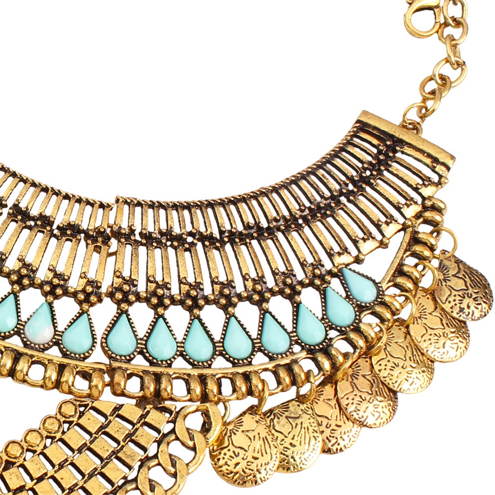 YAZILIND Ethnic Style Bib Statement Choker Collar Necklace for Women Jewelry