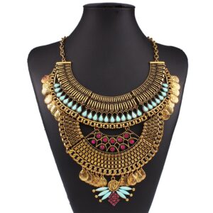 YAZILIND Ethnic Style Bib Statement Choker Collar Necklace for Women Jewelry