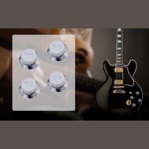 3PCS Knob Guitar Volume Tone Control Knob Chrome with Toggle Switch Tip Knob Cap