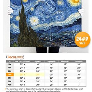 DECORARTS - Starry Night - Vincent Van Gogh Reproductions. Giclee Canvas Print Wall Art for Home Wall Decor. 30x24x1.5 in