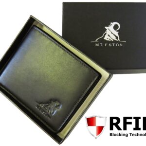 Mt. Eston RFID Blocking Trifold Bifold Mens Wallet, 18 Pocket Extra Capacity