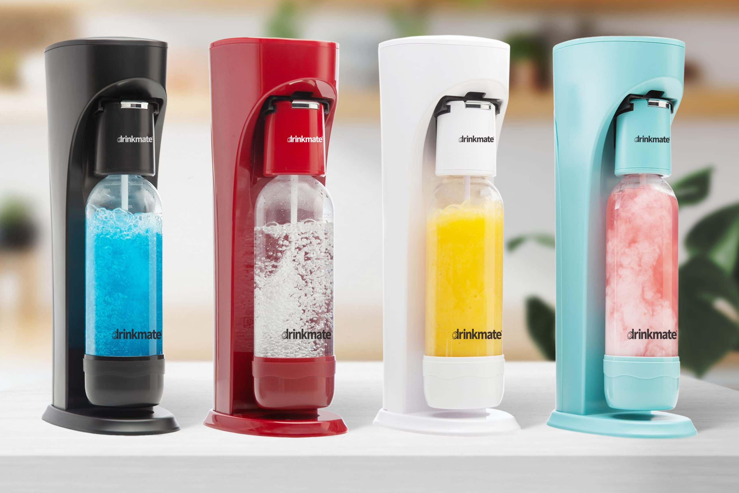 Drinkmate OmniFizz Sparkling Water and Soda Maker, Carbonates Any Drink Without Diluting It, CO2 Cylinder Not Included (Royal Red)