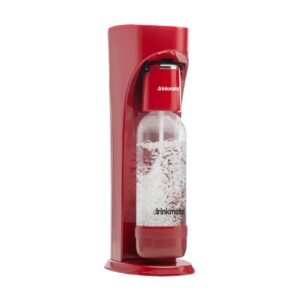 Drinkmate OmniFizz Sparkling Water and Soda Maker, Carbonates Any Drink Without Diluting It, CO2 Cylinder Not Included (Royal Red)