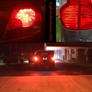 Alla Lighting Newly Upgraded 7440 7443 LED Brake Stop, Tail, Turn Signal Lights Bulbs, Red T20 Wedge 7444 7440LL 7443LL W21W 992 Super Bright 2835-SMD Replacement