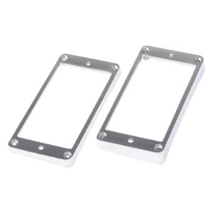 A Set of 2 Curve Plastic Humbucker Pickup Frame Mounting Ring 4mm Thick Chrome Pickup Frame