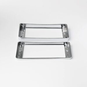 A Set of 2 Curve Plastic Humbucker Pickup Frame Mounting Ring 4mm Thick Chrome Pickup Frame