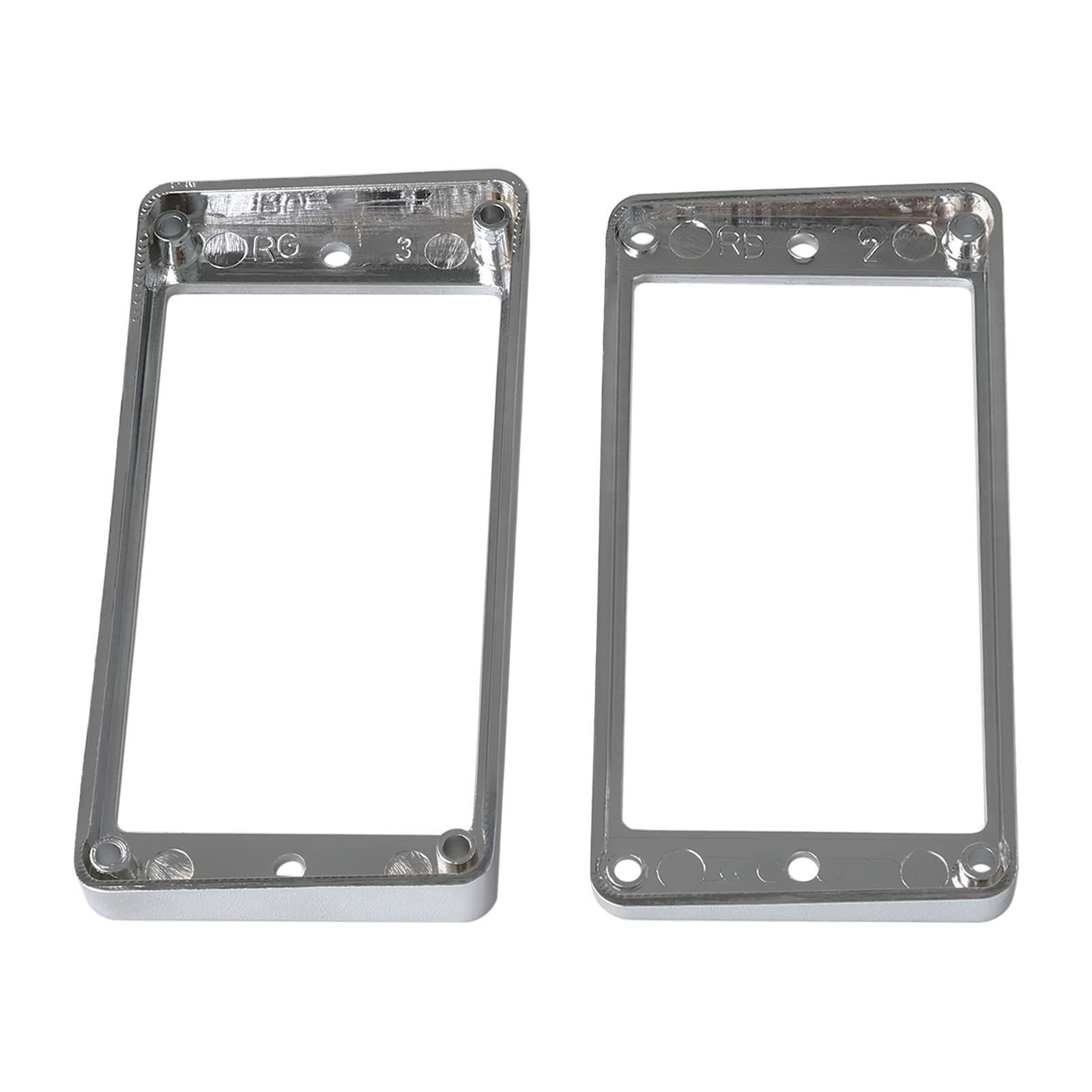 A Set of 2 Curve Plastic Humbucker Pickup Frame Mounting Ring 4mm Thick Chrome Pickup Frame