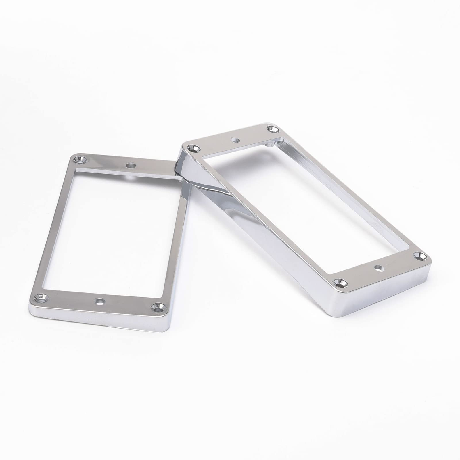 A Set of 2 Curve Plastic Humbucker Pickup Frame Mounting Ring 4mm Thick Chrome Pickup Frame