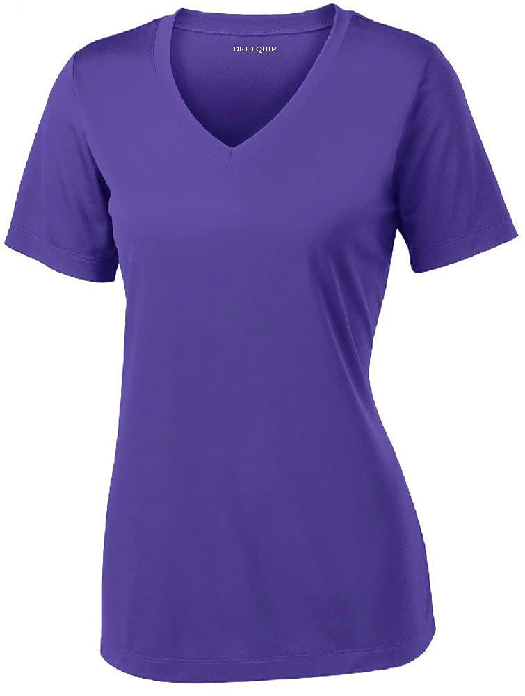 Women's Athletic All Sport V-Neck Tee Shirt in 12 Colors,Medium,Purple