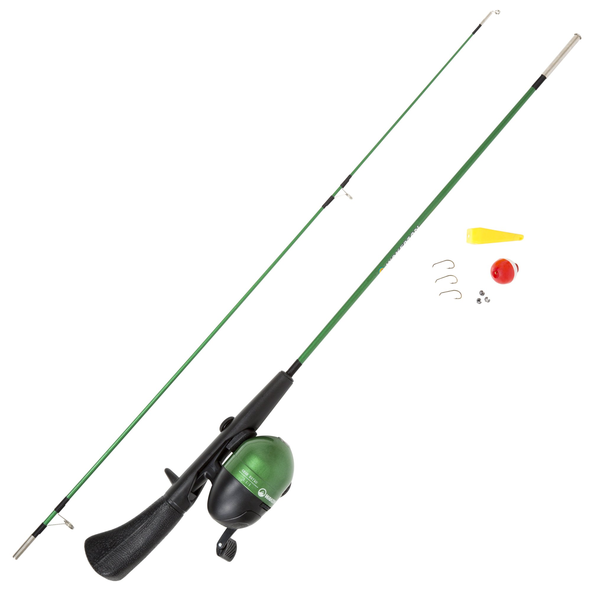 Wakeman Spawn Series Kids Spincast Combo and Tackle Set - Green, 51"