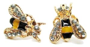 bumble bee stud post earrings - new - pair!