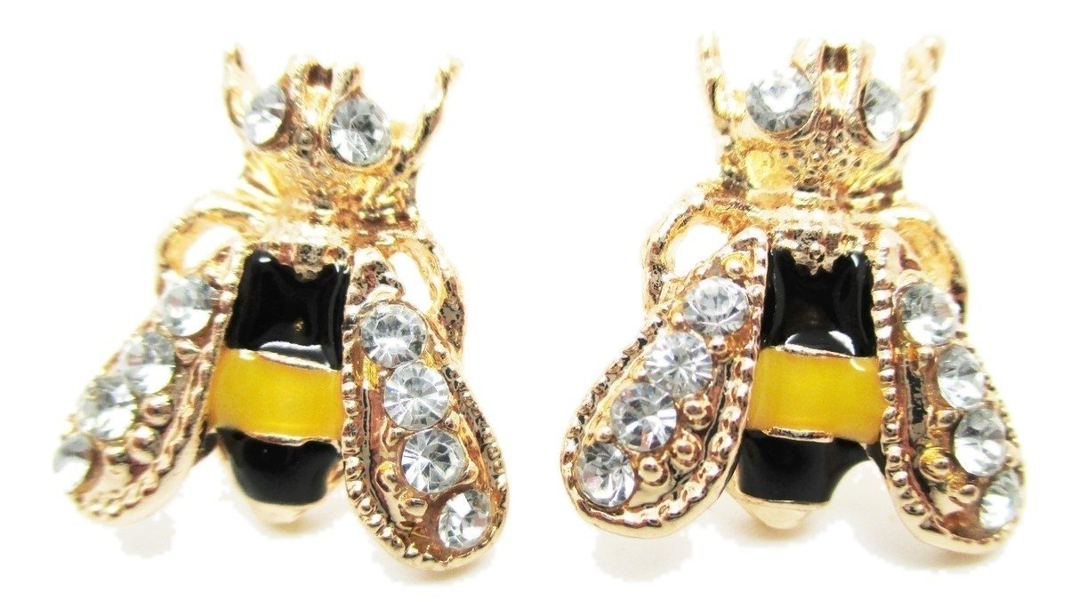 Bumble Bee Stud Post Earrings - New - Pair!