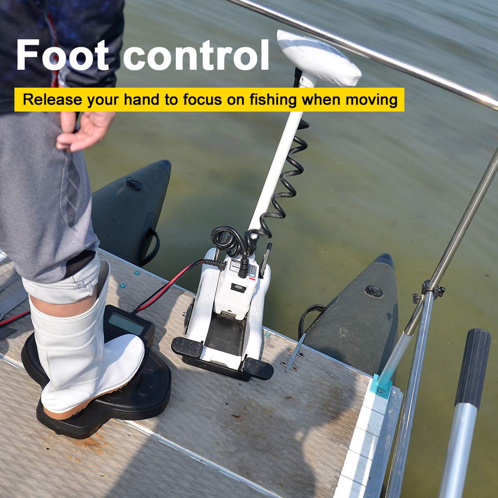 Black Haswing Cayman Foot Controller/Foot Pedal Wired for Bow Mount Electric Trolling Motor on Bass fishing, Bass boat, Jon Boat, Pontoon Boat, Inflatable Boat, Not for GPS Motor