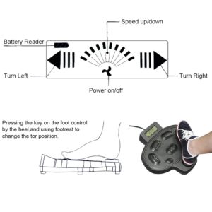 Black Haswing Cayman Foot Controller/Foot Pedal Wired for Bow Mount Electric Trolling Motor on Bass fishing, Bass boat, Jon Boat, Pontoon Boat, Inflatable Boat, Not for GPS Motor