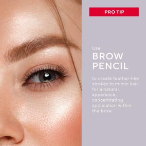 Mirabella Brow Pencil, Ultra-Fine Point Precision Waterproof Eyebrow Pencil Offers Rich, Blendable, Long-Lasting and Smudge-Proof Hair-Like Strokes to Define and Fill In Brows Naturally, Dark