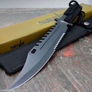 AvaLittle 13" Tactical Survival Rambo Full Tang Fixed Blade Knife Hunting w/Sheath