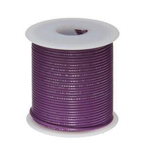 remington industries 20ul1007sldvio 20 awg gauge solid hook up wire, 100 feet length, violet, 0.0320" diameter, ul1007, 300 volts