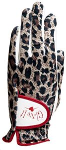 glove it women's golf glove, left hand, large, leopard