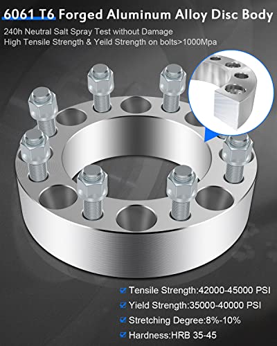 ECCPP 4pcs 8x170 Wheel Spacers 8 LUG 2" (50mm) 8x170mm to 8X170mm 125mm fits for 2003-2005 for Excursion || 2003-2018 for F-250 Super Duty for F-350 Super Duty with 14x1.5 Studs