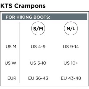 Kahtoola KTS Steel Hiking Crampons for Winter Hiking & Backpacking - Medium/Large