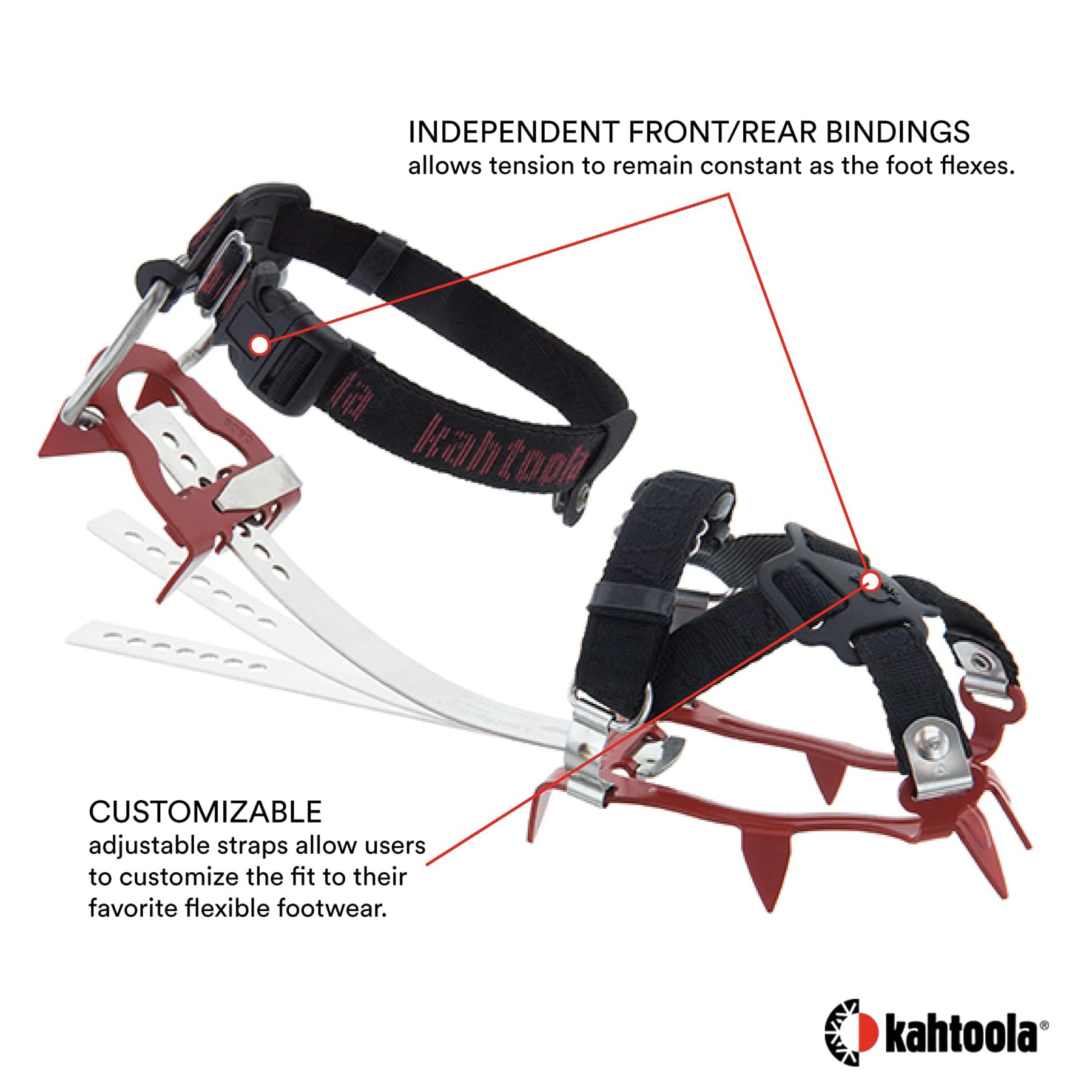 Kahtoola KTS Steel Hiking Crampons for Winter Hiking & Backpacking - Medium/Large