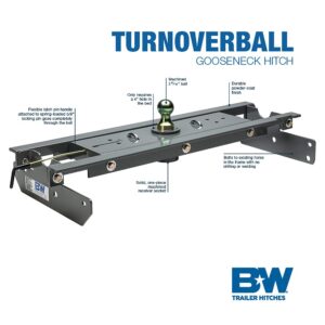 B&W Trailer Hitches Turnoverball Gooseneck Hitch - GNRK1108 - Compatible with 1999-2010 Ford F250 & F350 Trucks