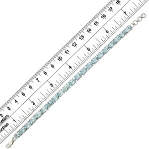 LUV ECLIPSE LOVE LIVES HERE Blue Topaz Tennis Bracelet in Sterling Silver Birthstone Jewelry