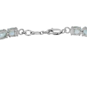 LUV ECLIPSE LOVE LIVES HERE Blue Topaz Tennis Bracelet in Sterling Silver Birthstone Jewelry