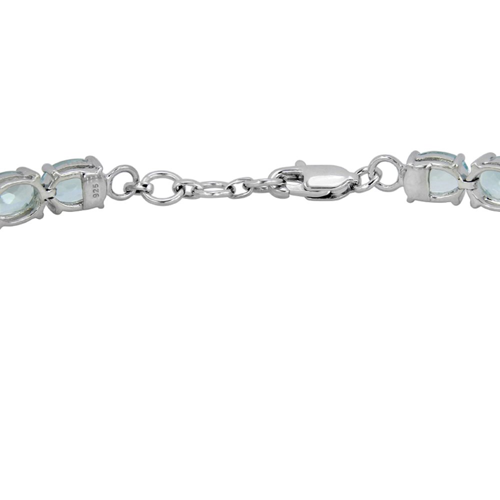 LUV ECLIPSE LOVE LIVES HERE Blue Topaz Tennis Bracelet in Sterling Silver Birthstone Jewelry