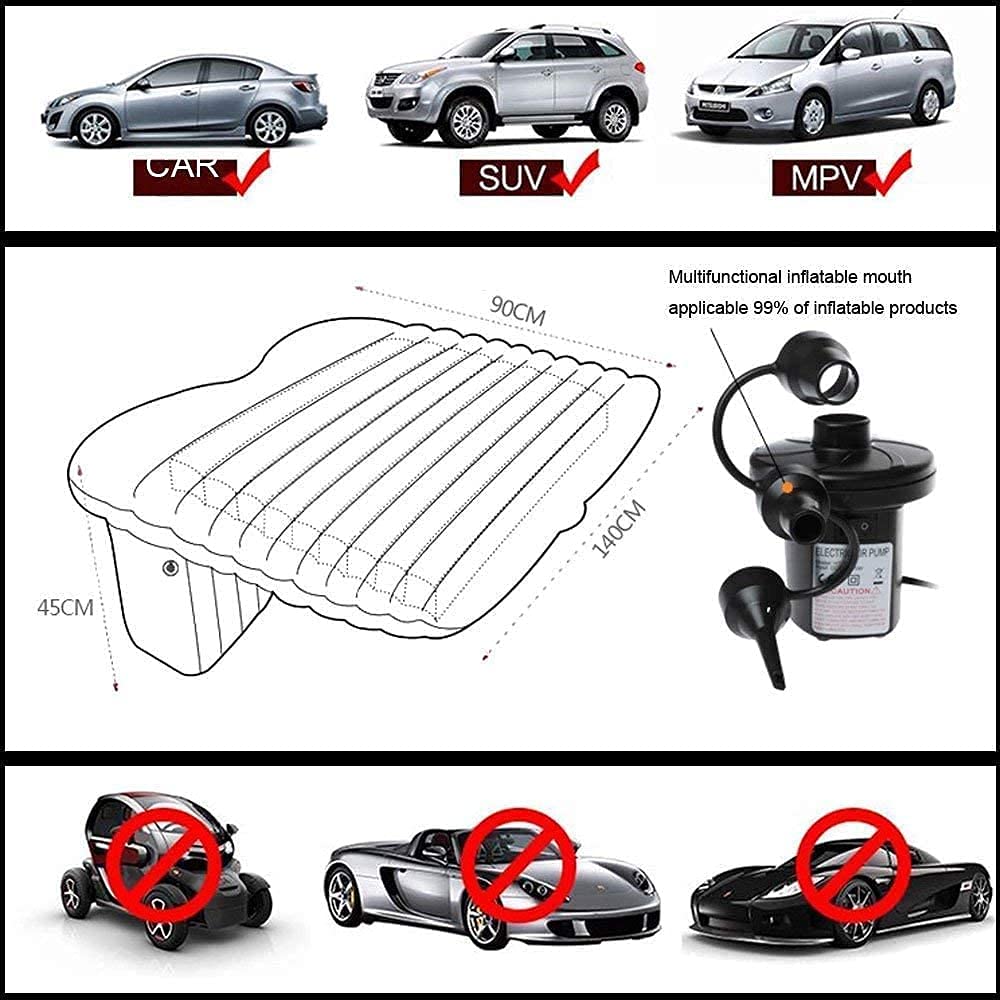 FBSPORT Bed Car Mattress Camping for Sleeping Travel Inflatable Air Universal SUV Extended Couch with Two Pillows