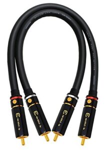 worlds best cables 1 foot – audiophile high-definition audio interconnect cable pair custom made using mogami 2497 wire and eminence gold locking rca connectors