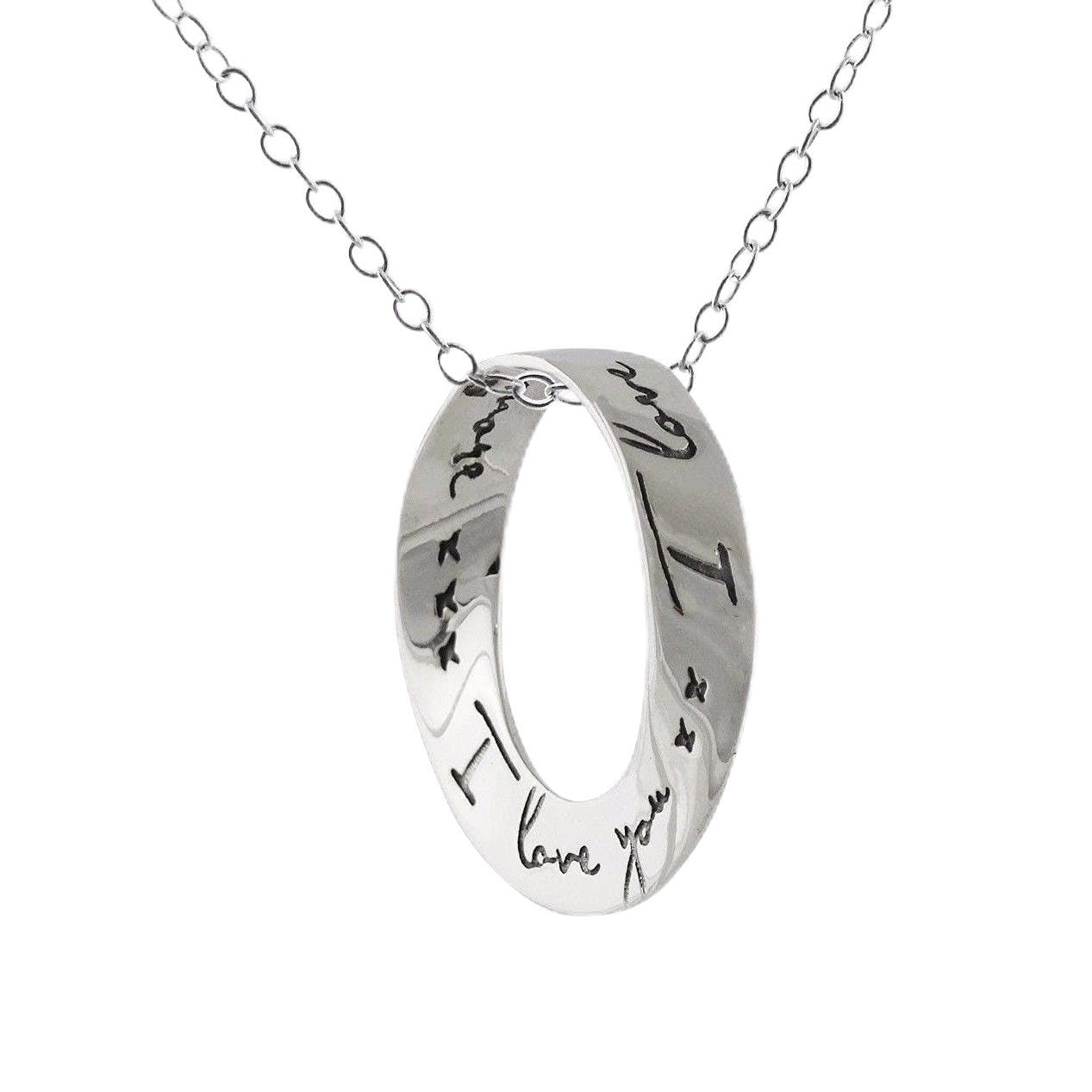 FashionJunkie4Life Sterling Silver I Love You Necklace, 18" Chain | Gifts for Men & Women | Birthday Gift for Men and Women