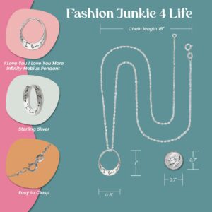 FashionJunkie4Life Sterling Silver I Love You Necklace, 18" Chain | Gifts for Men & Women | Birthday Gift for Men and Women