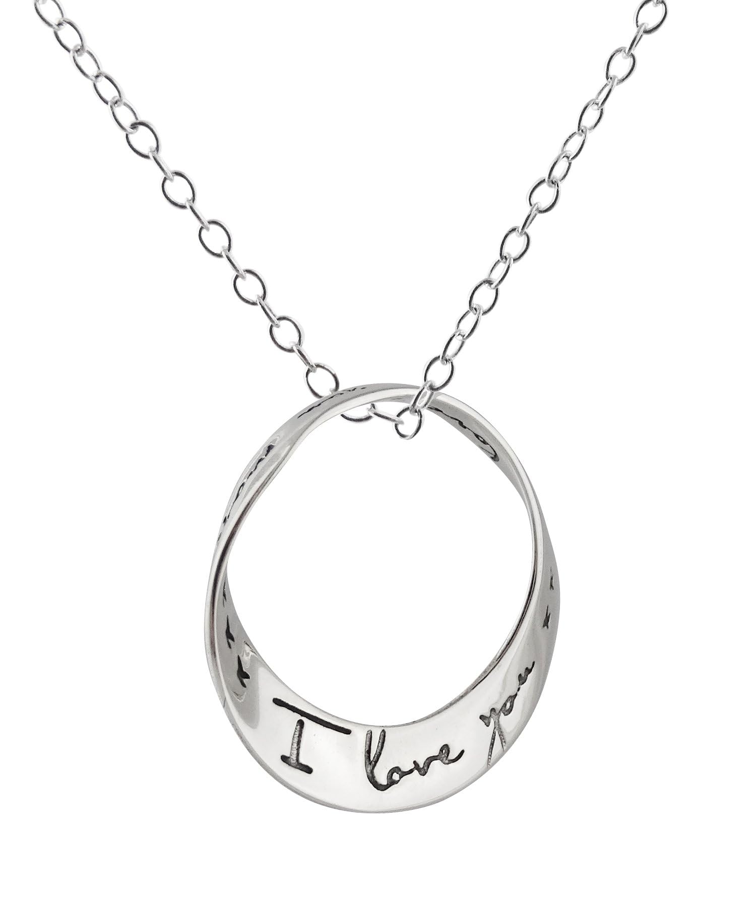 FashionJunkie4Life Sterling Silver I Love You Necklace, 18" Chain | Gifts for Men & Women | Birthday Gift for Men and Women