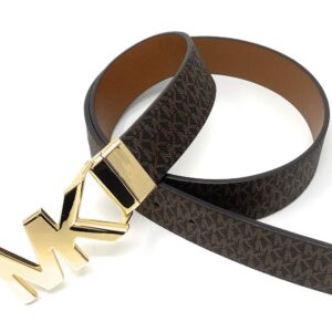 Michael Kors Womens Reversible MK Logo Belt Brown/Brown (S)