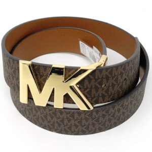 Michael Kors Womens Reversible MK Logo Belt Brown/Brown (S)