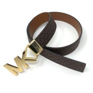 Michael Kors Womens Reversible MK Logo Belt Brown/Brown (S)