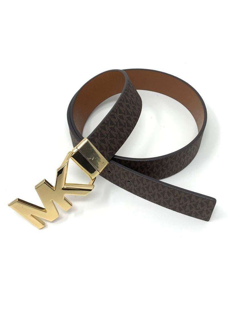 Michael Kors Womens Reversible MK Logo Belt Brown/Brown (S)