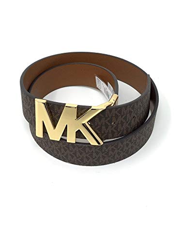 Michael Kors Womens Reversible MK Logo Belt Brown/Brown (S)