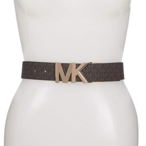 Michael Kors Womens Reversible MK Logo Belt Brown/Brown (S)