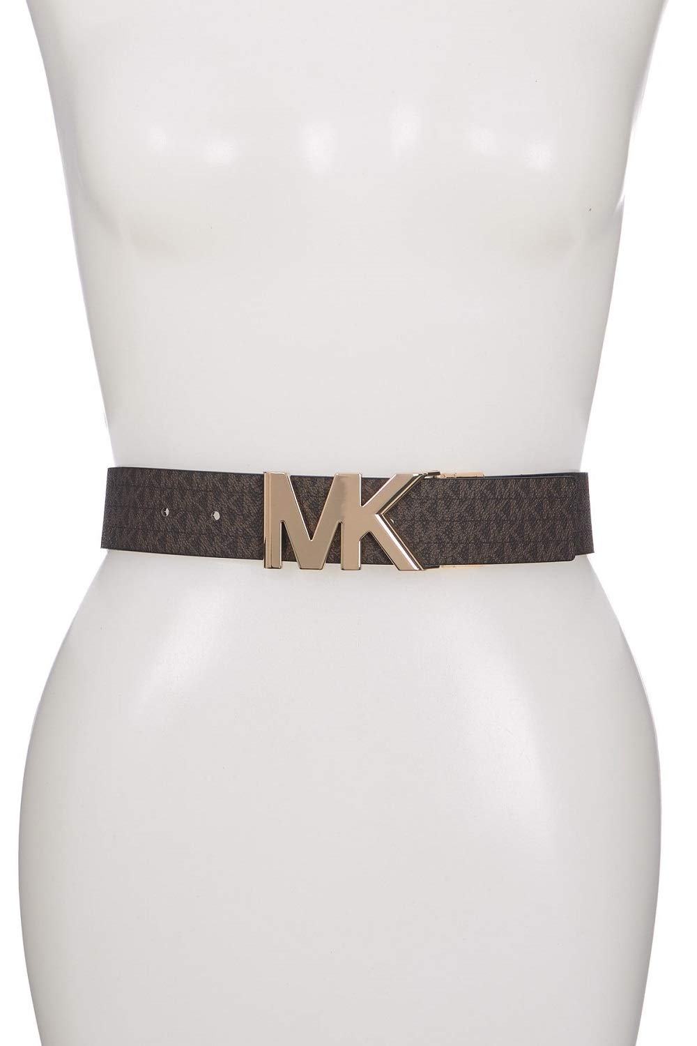 Michael Kors Womens Reversible MK Logo Belt Brown/Brown (S)