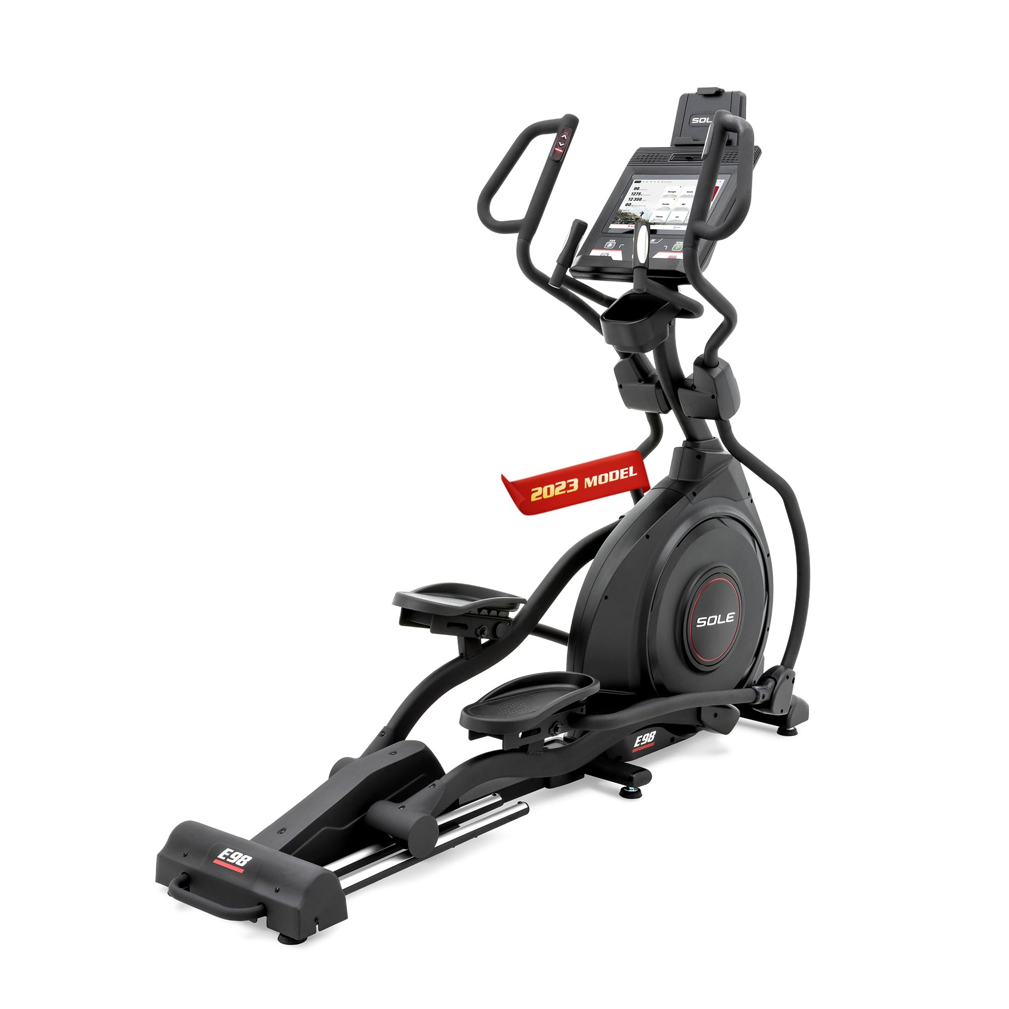 New 2023 Elliptical Exercise Machine by Sole Fitness, Home Workout Equipment for Cardio, Running, and Walking, 13.3" Touch Screen, 20" Stride Length, Bluetooth, and Heart Rate Monitoring (Sole E98)