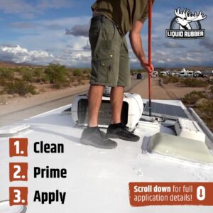 Liquid Rubber RV Roof Coating - Solar Reflective Sealant, Trailer and Camper Roof Repair, Waterproof, Easy to Apply, Brilliant White,1 Gallon